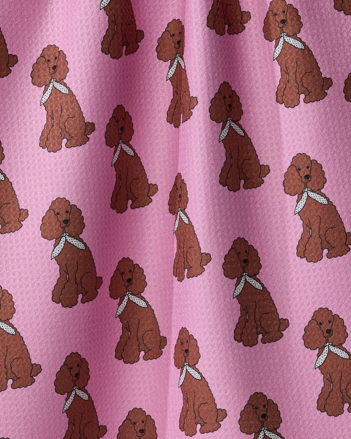 Geometry Tea Towel-Poodle Parade,Brown Poodles