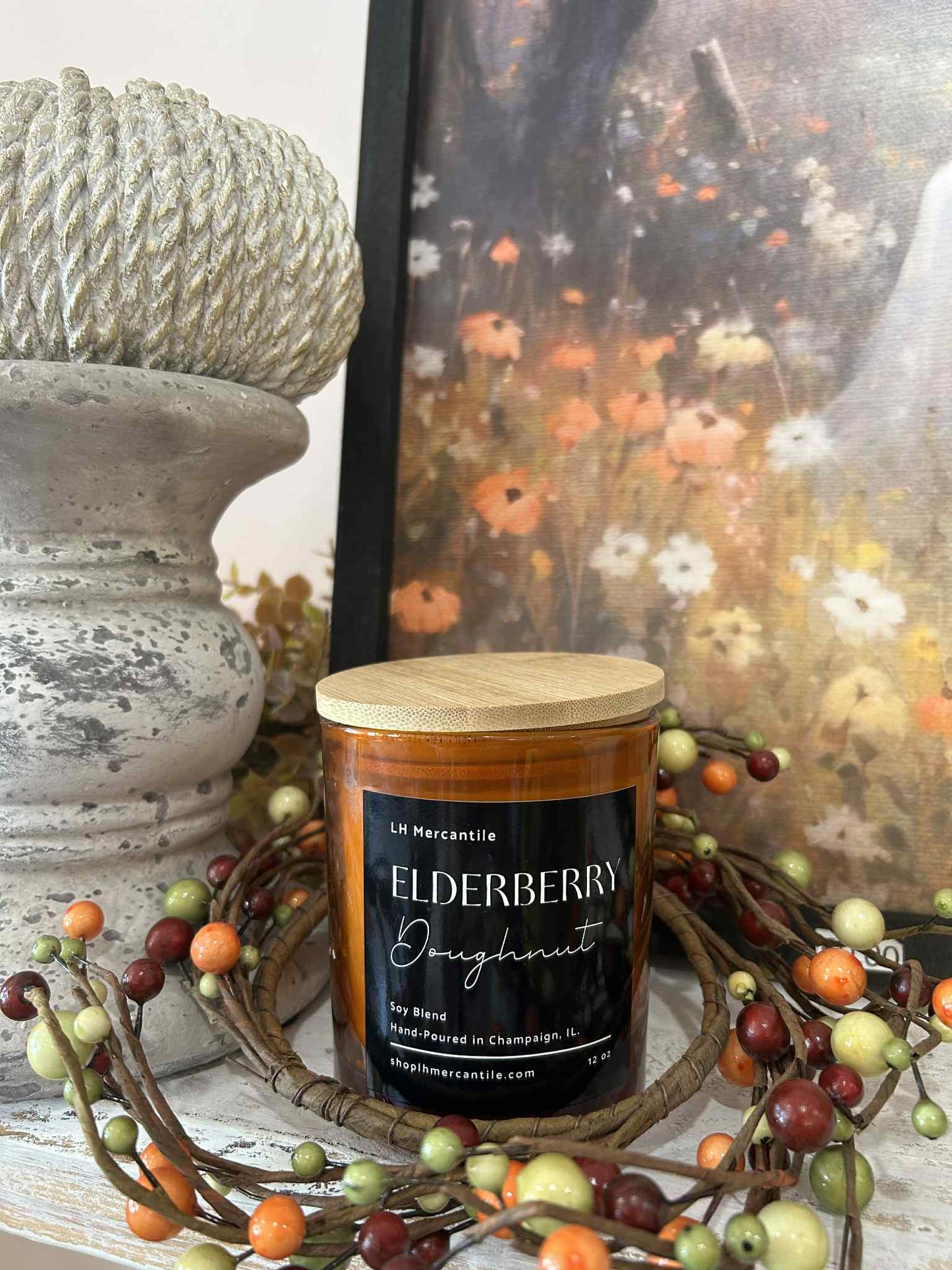 Multi Fall Berries 4.5" Candle Ring