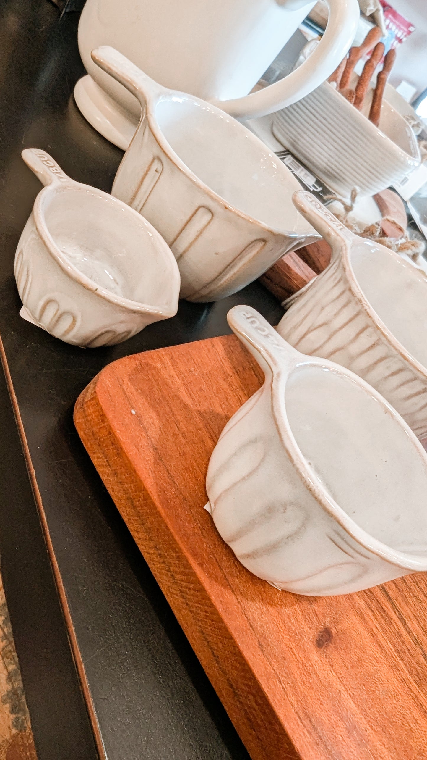 Set of 4 Measuring Cups,Nesting Ceramic