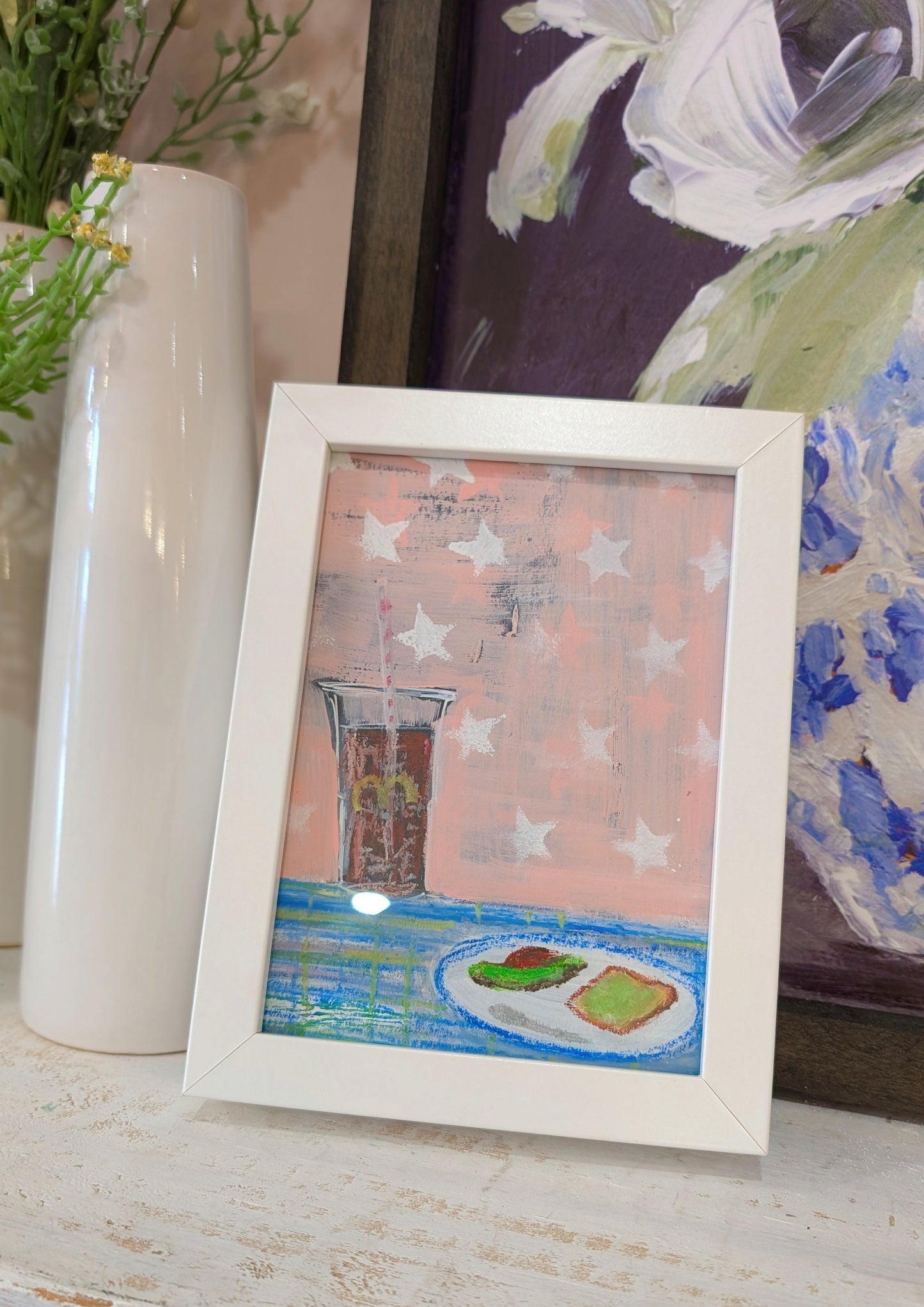 Girl Breakfast-Framed Original Art by E.McD