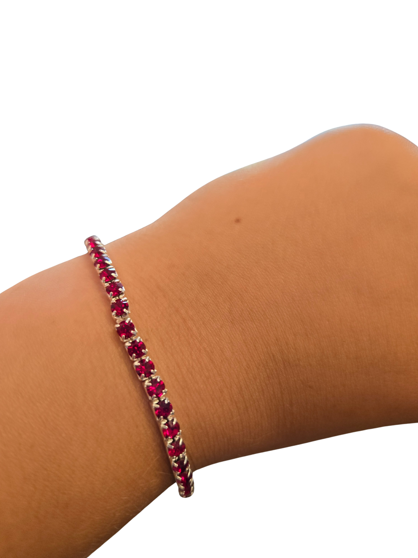 Crystal Tennis Bracelet - Garnet