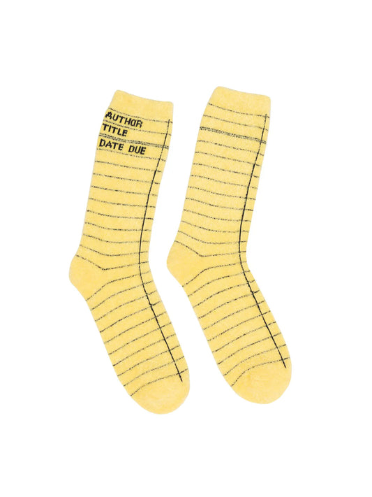 Library Card Yellow Cozy Sock
