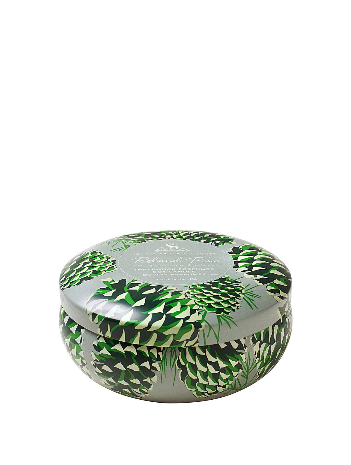 Roland Pine Three-Wick Tin Soy Candle