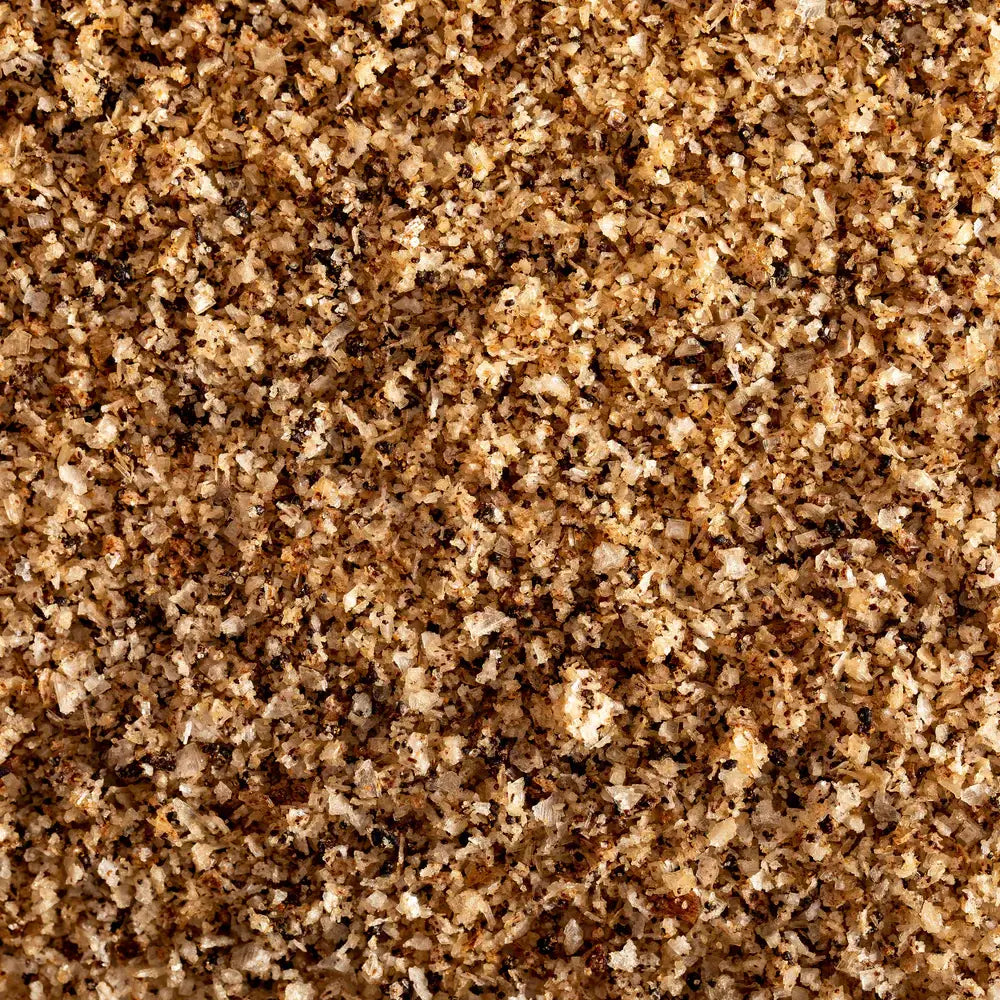 Close up of Jacobsen's Black Garlic Sea Salt Blend