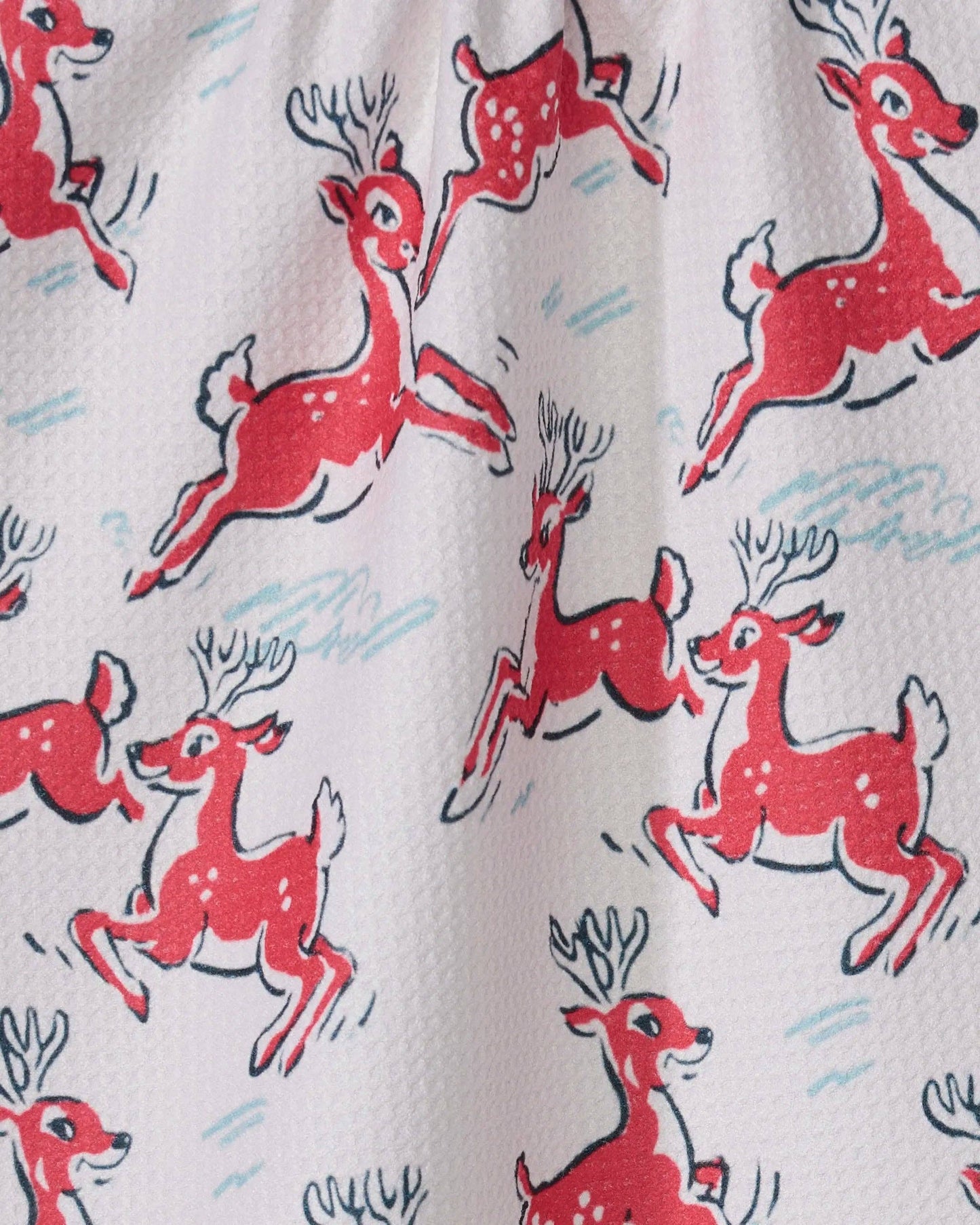 Prancing Reindeer Geometry Tea Towel
