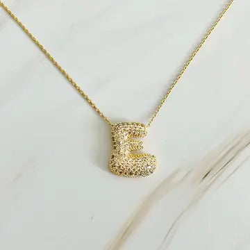 Crystal Bubble Initial Necklace