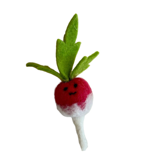 Smiling Radish Felted Ornament