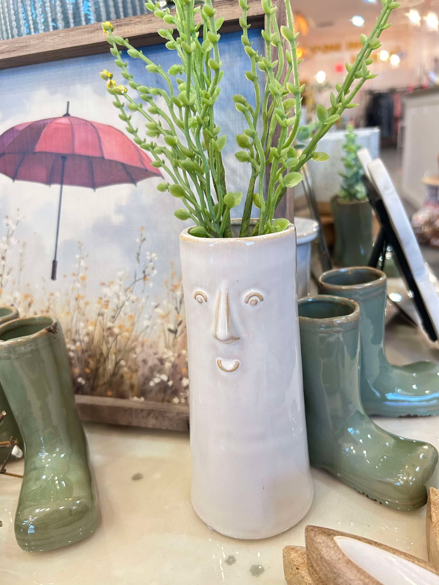 Tall Skinny Face Vase