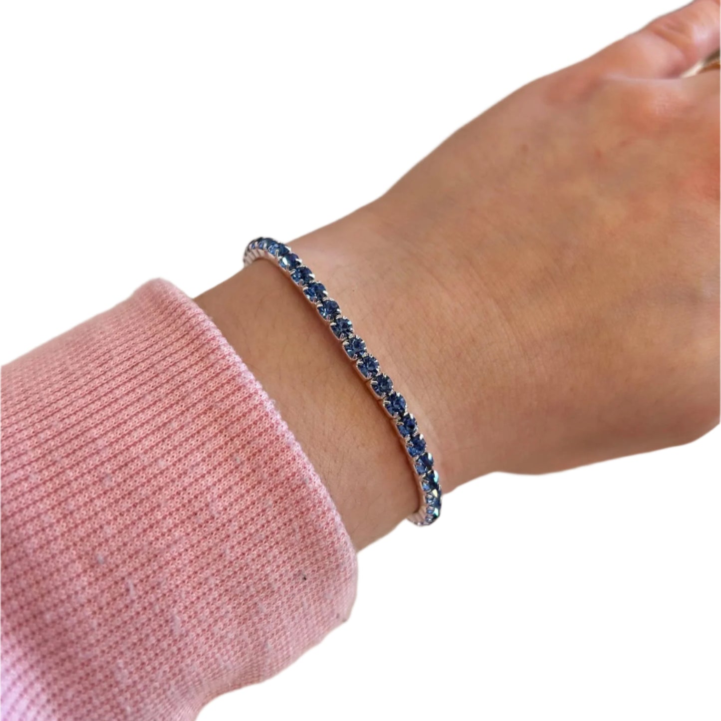 Crystal Tennis Bracelet- Light Sapphire