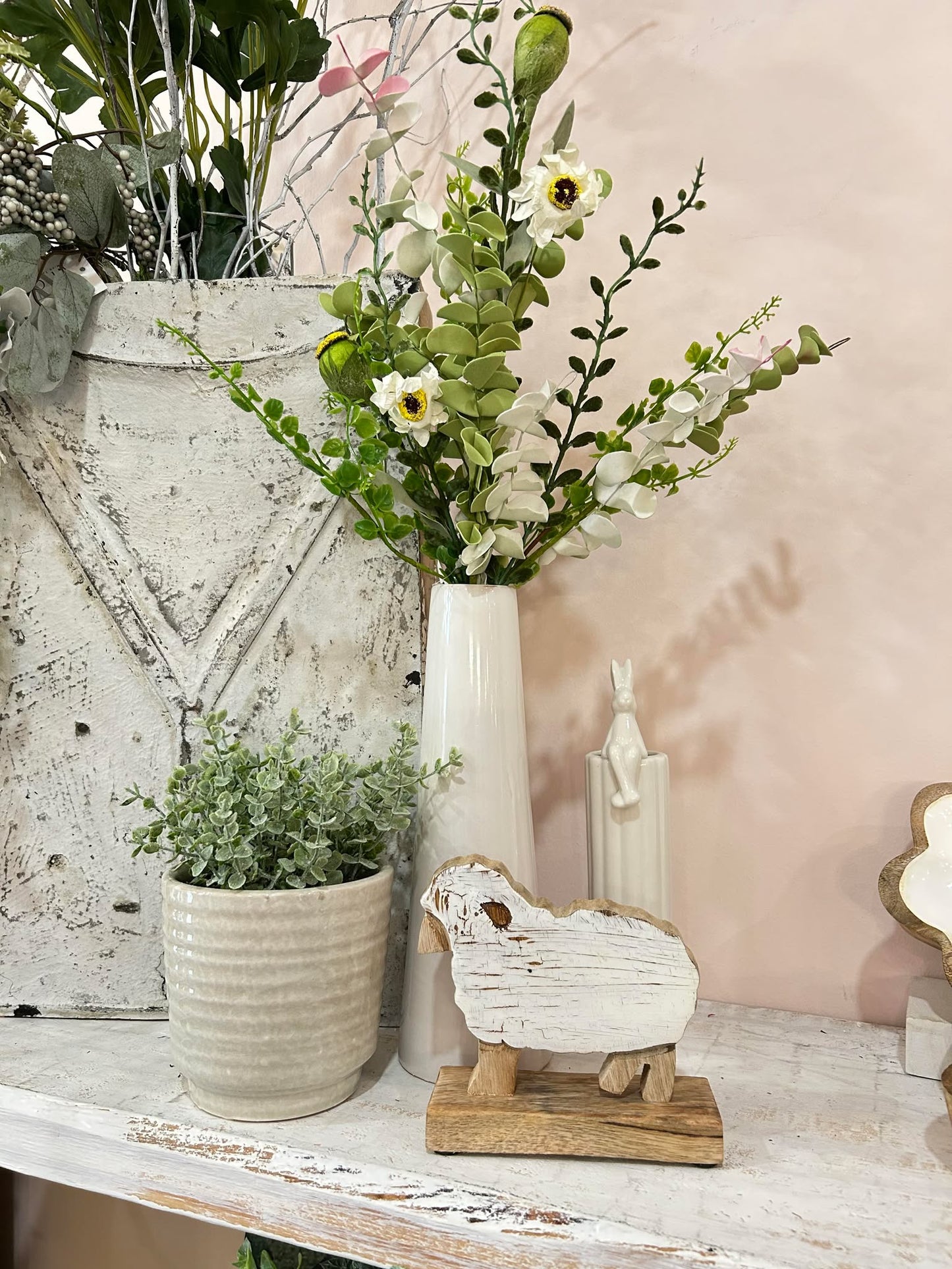 20" Floral Bush with Poppy Pods