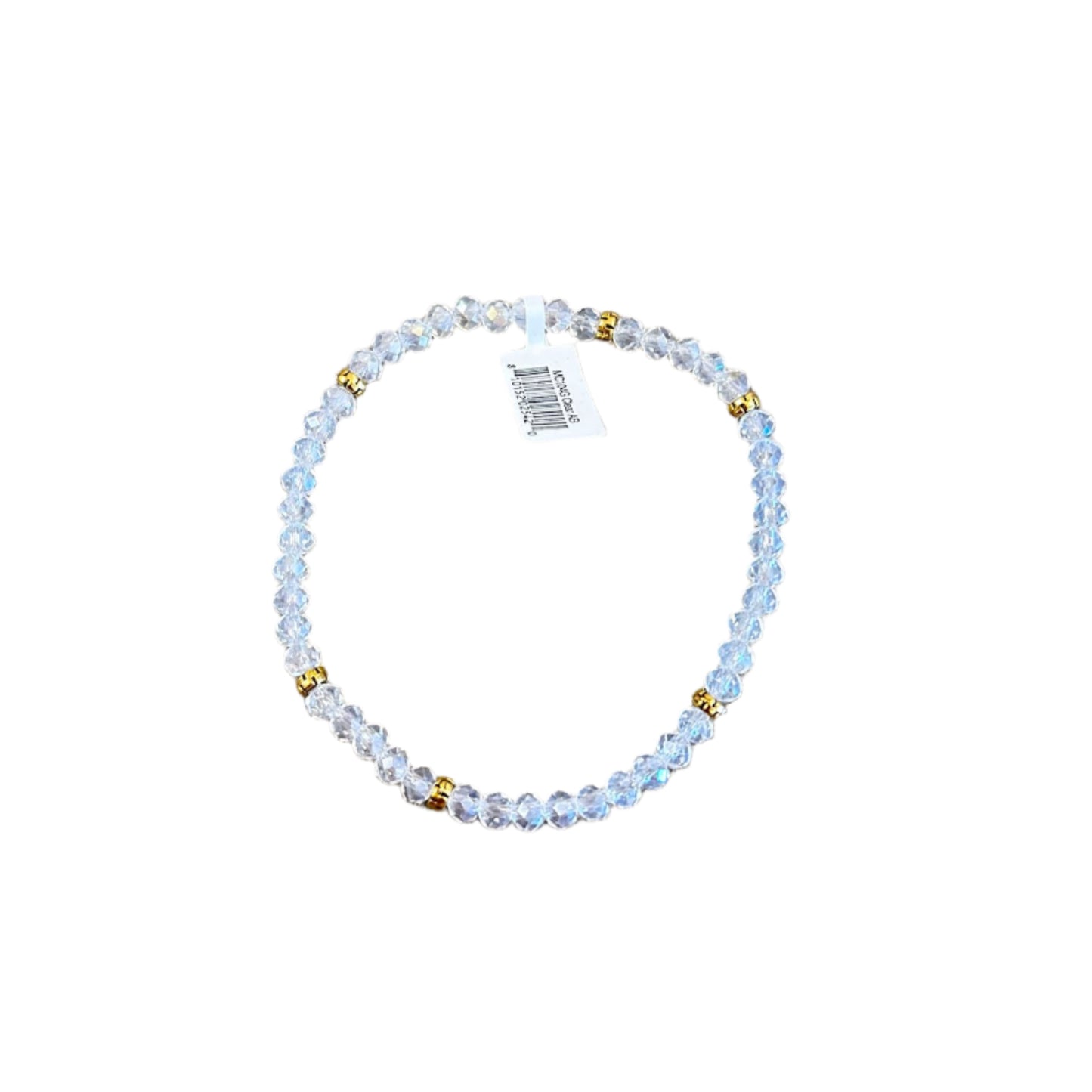 Mini Crystal Bracelet w/ Gold Accent- Clear