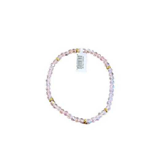 Mini Crystal Bracelet w/ Gold Accent- Light Pink