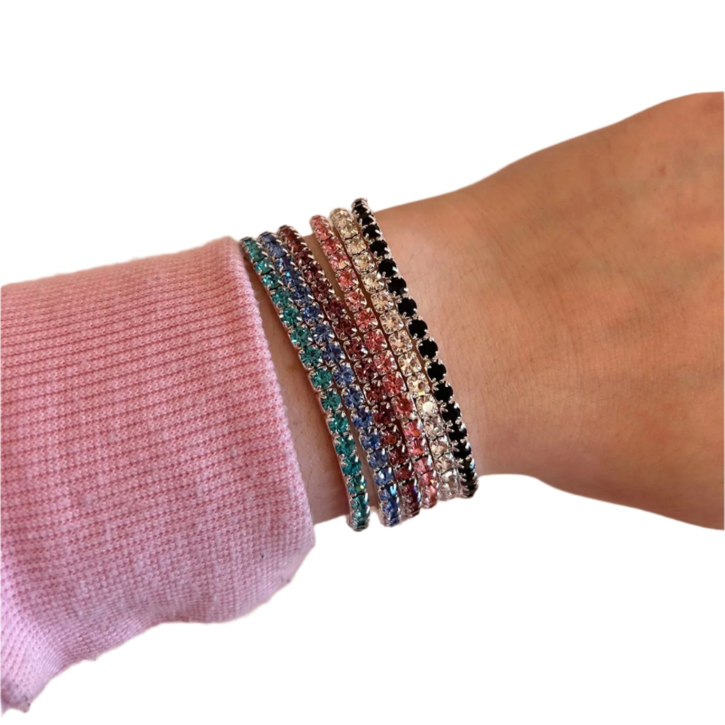 Crystal Tennis Bracelet- Aquamarine