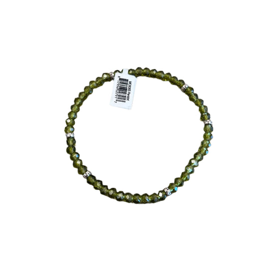 Mini Crystal Bracelet w/ Silver Accent- Peridot