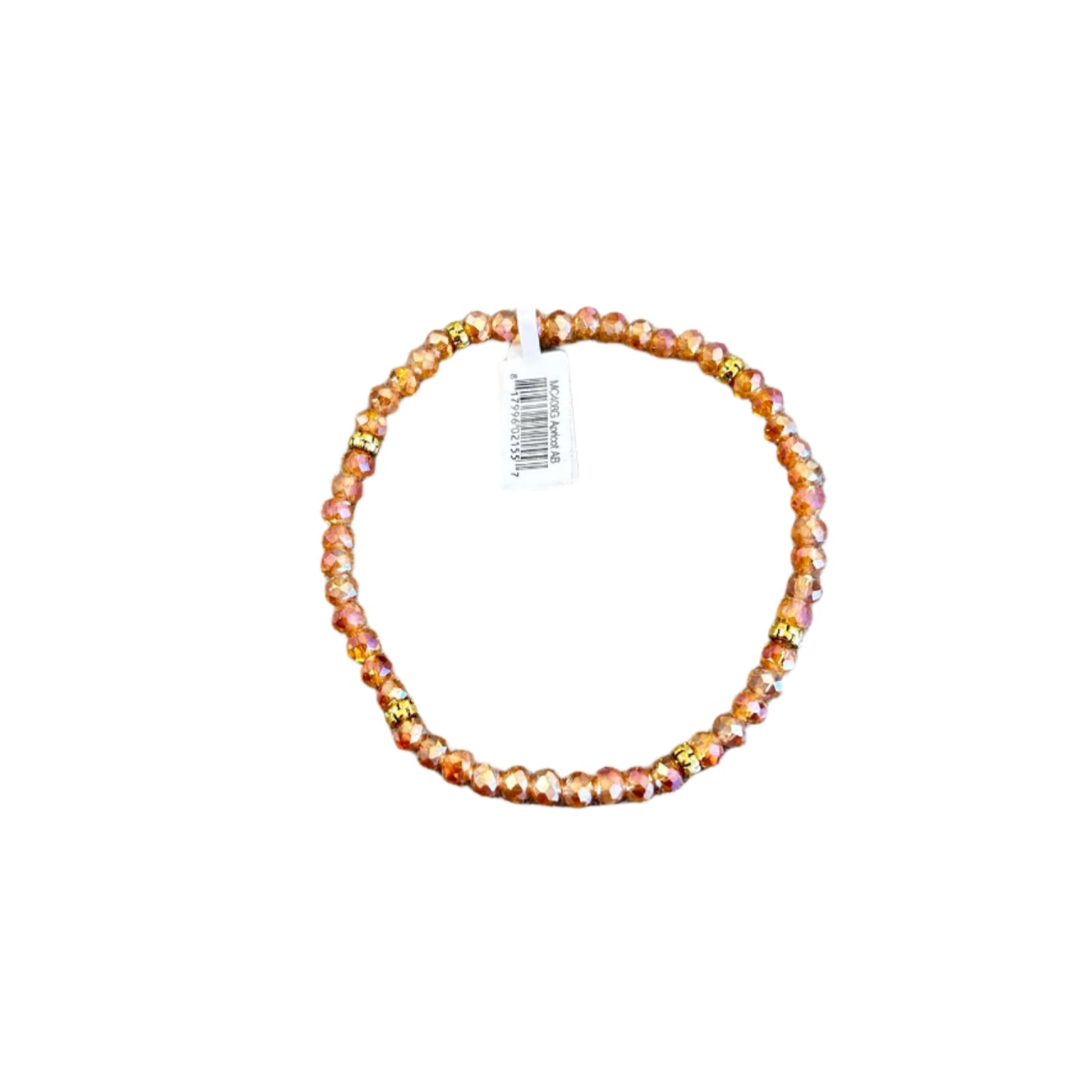 Mini Crystal Bracelet w/ Gold Accent- Apricot