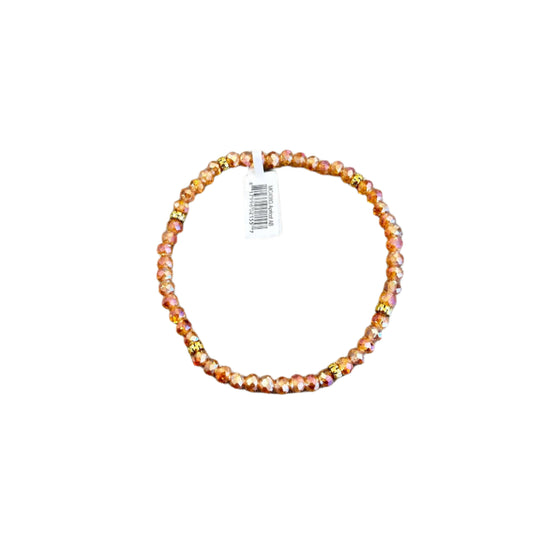 Mini Crystal Bracelet w/ Gold Accent- Apricot