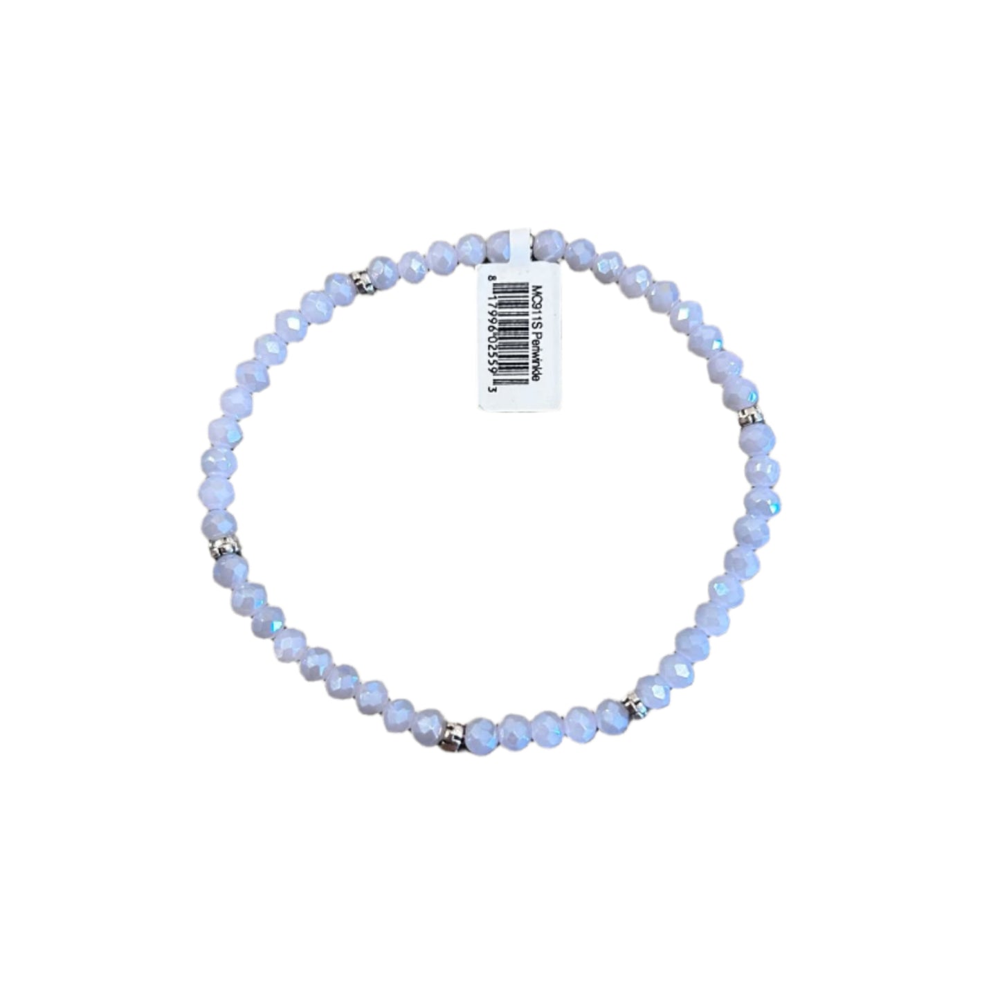 Mini Crystal Bracelet w/ Silver Accent- Periwinkle