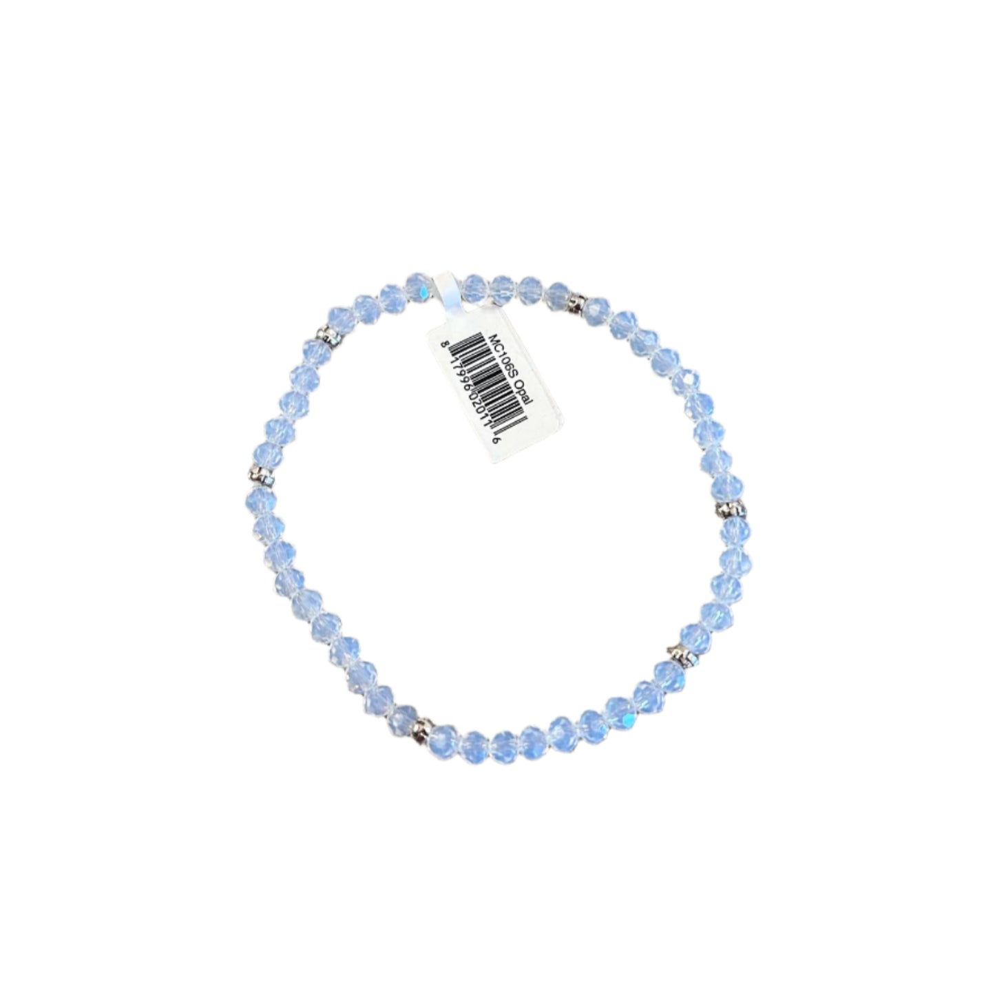 Mini Crystal Bracelet w/ Silver Accent- Opal
