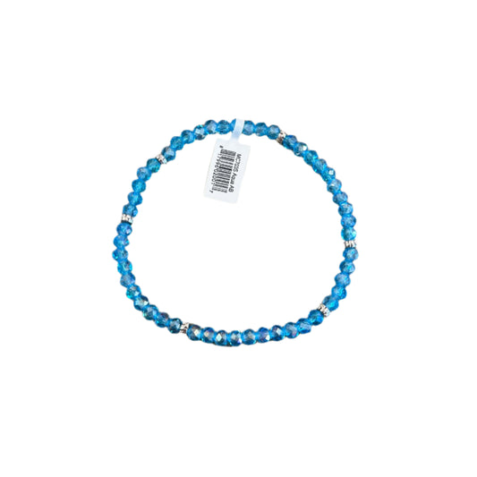 Mini Crystal Bracelet w/ Silver Accent- Aqua