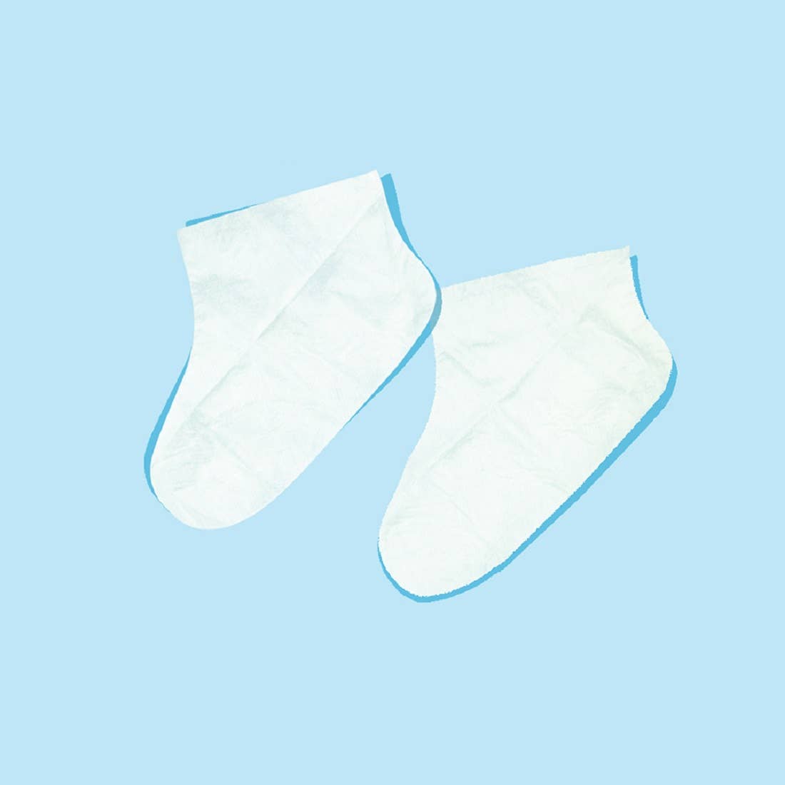 White socks on a light blue background