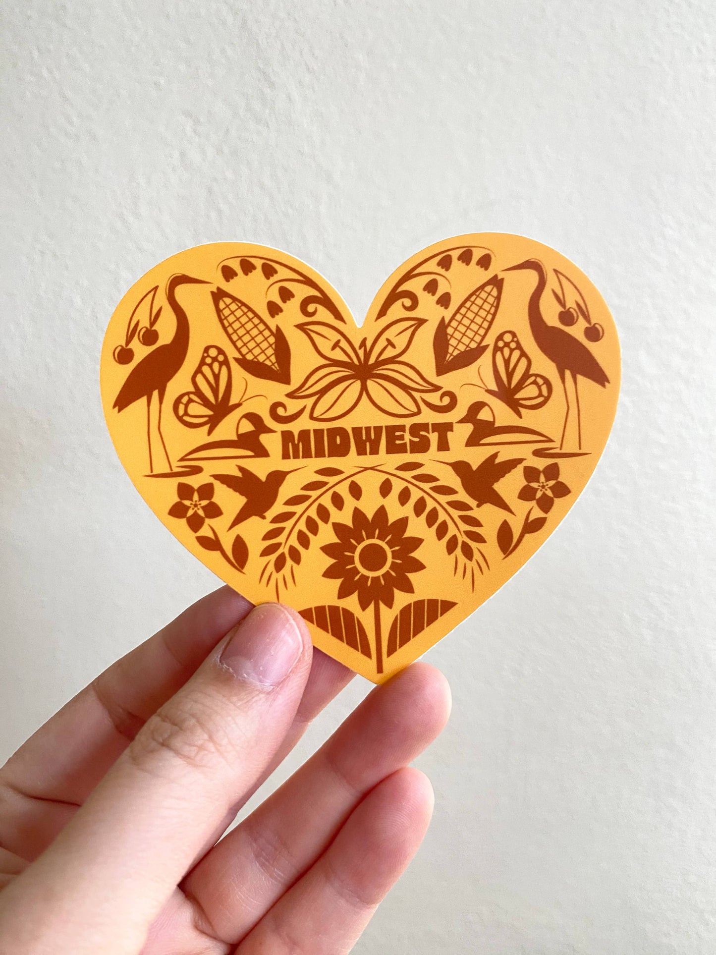 Midwest Flora & Fauna Heart Icons Vinyl Sticker