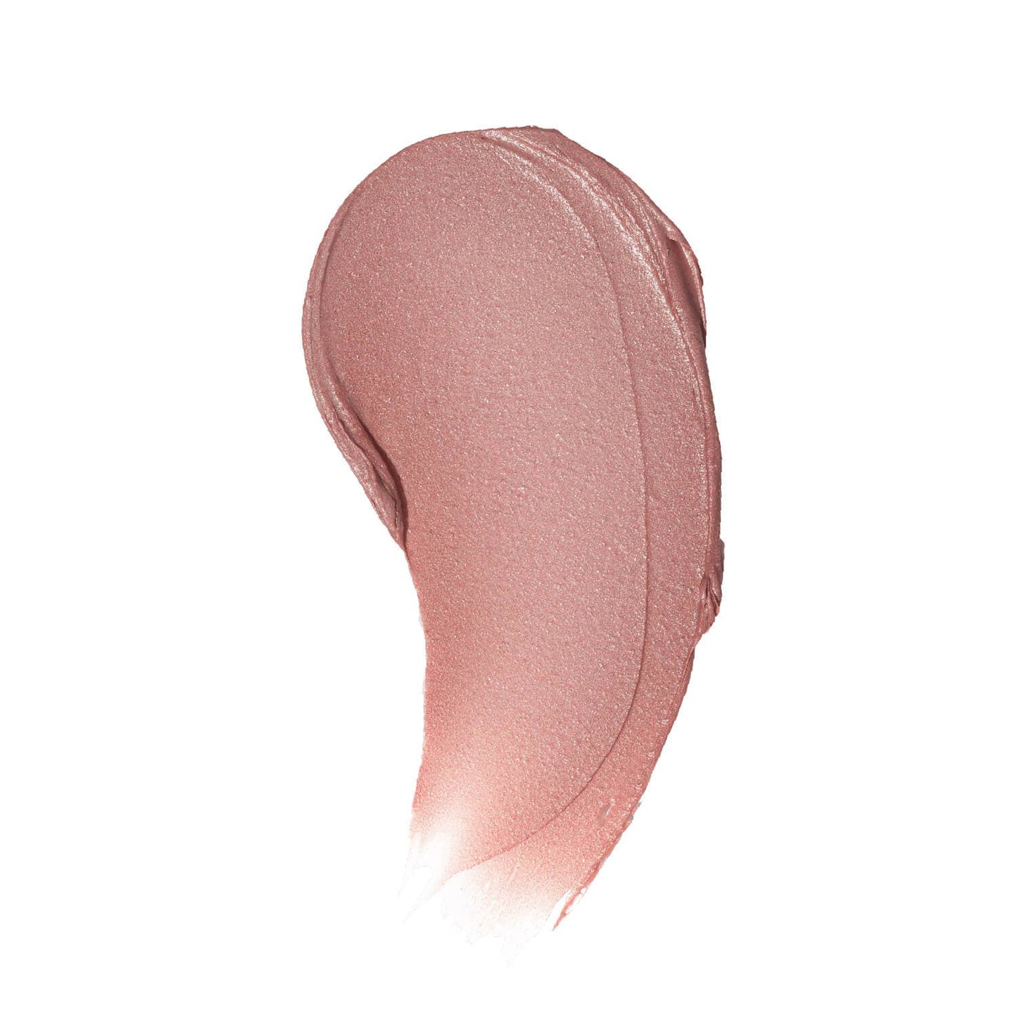 Close-up of a swatch of pink makeup on a white background
