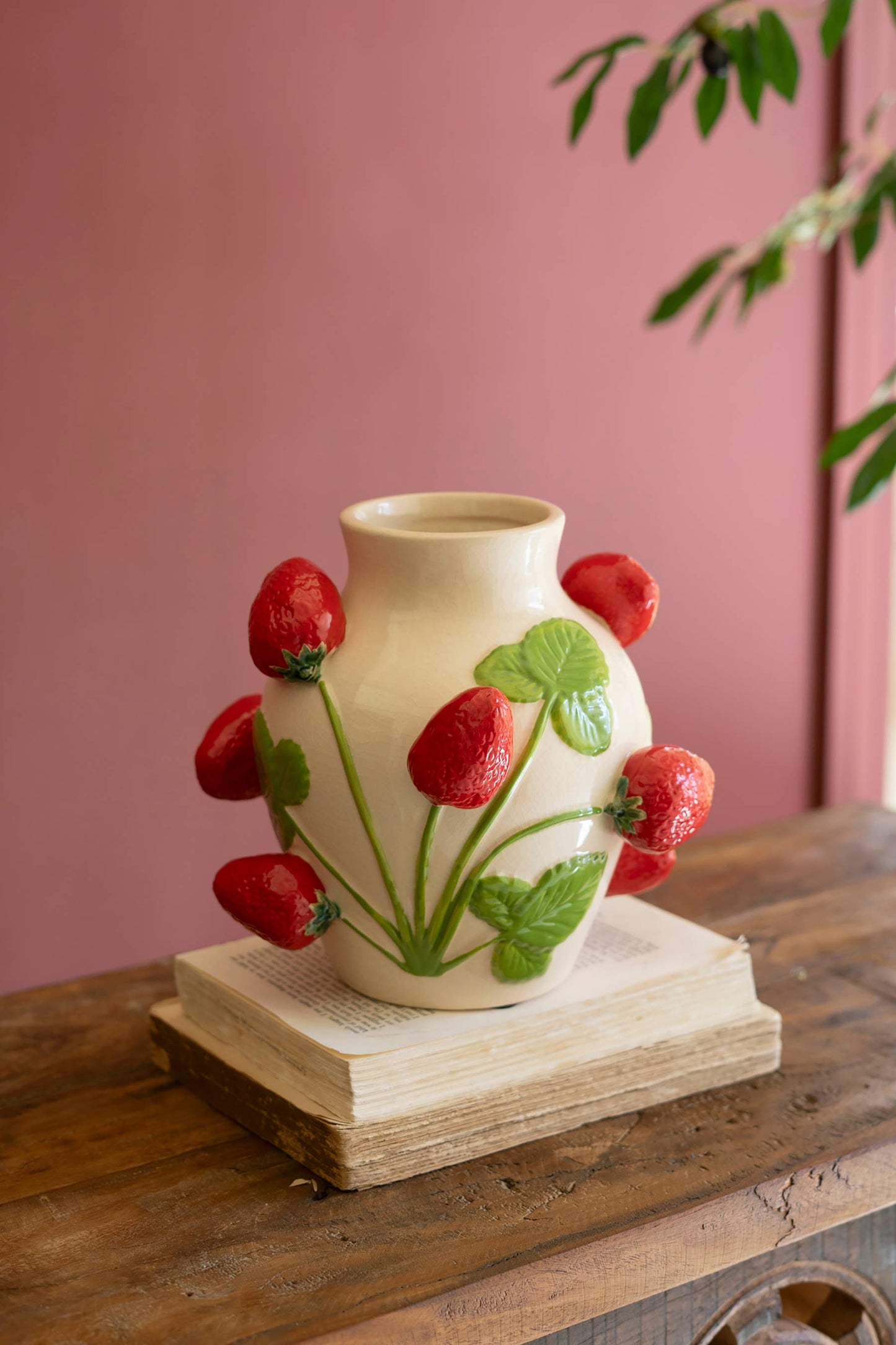 Ceramic Strawberry Vase