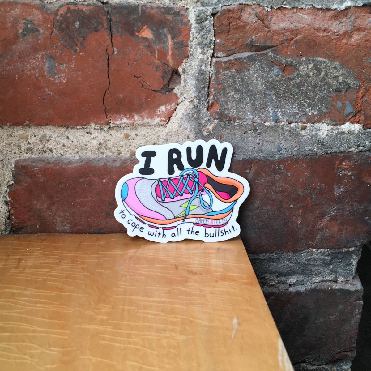 I Run To Cope Sticker