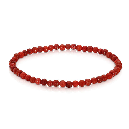 Mini Gemstone Bracelet- Red Bamboo Coral