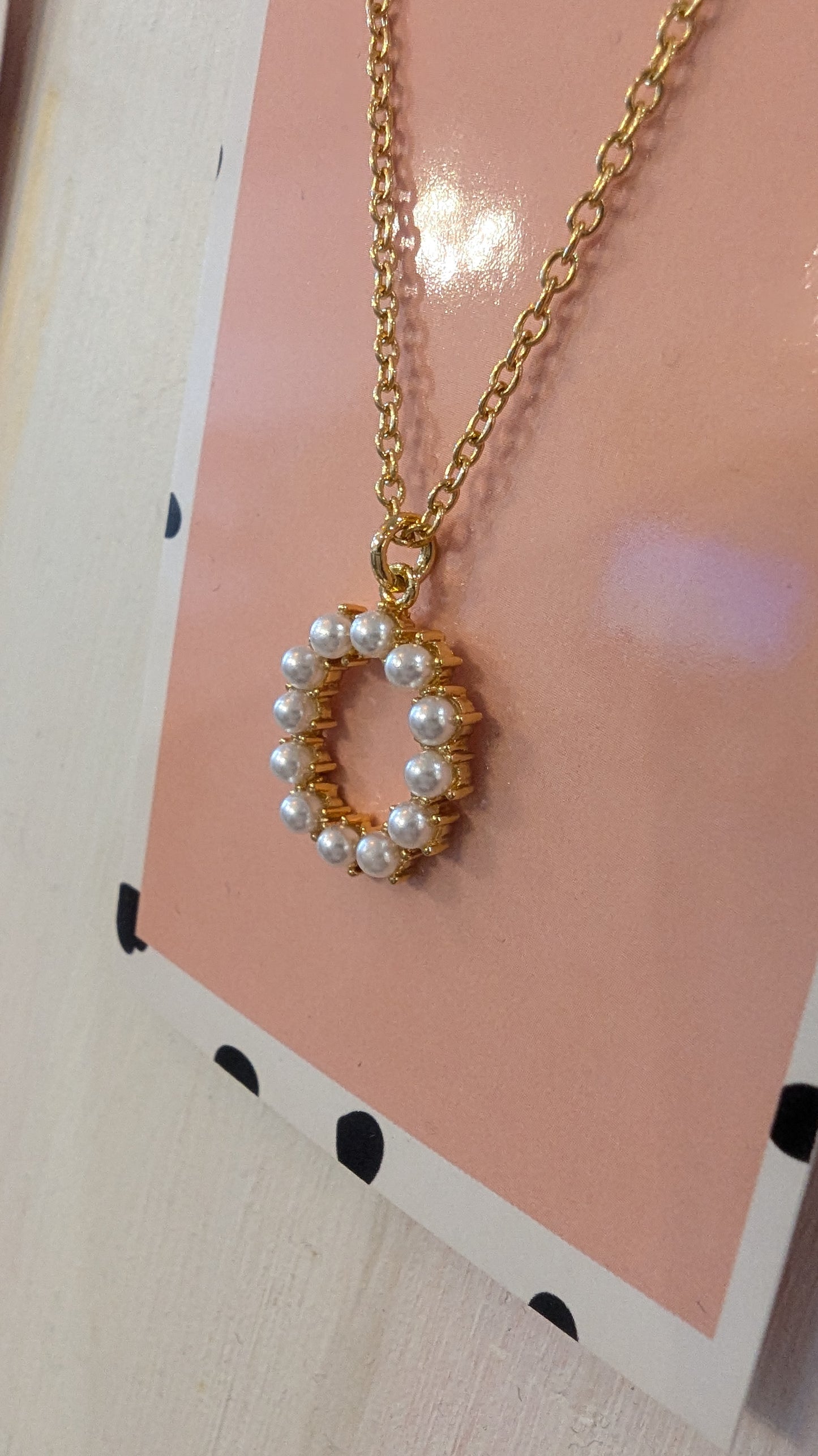 Hannah 18K Pearl Letter Necklace