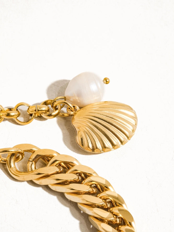 Tossa Gold and Pearl Chain Bracelet