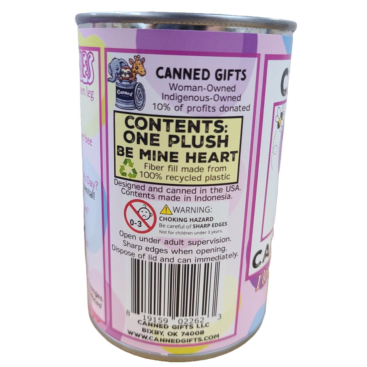 Canned Be Mine Candy Heart | Funny Jokes Valentine Plush