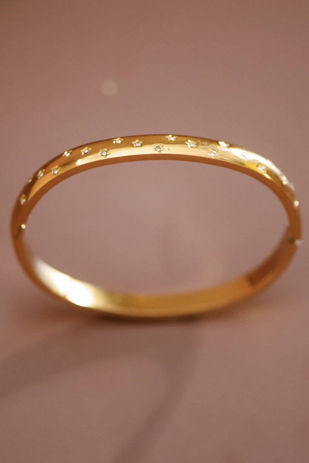 Luna 18K Gold Plated Crystal Bangle
