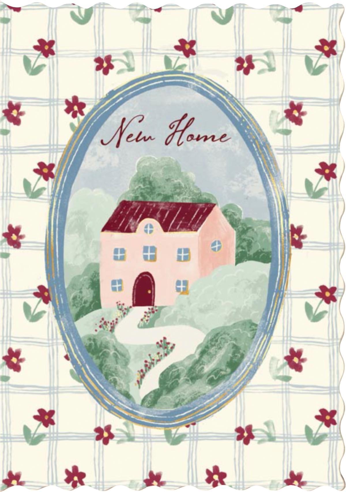 New Home Oval Frame Card