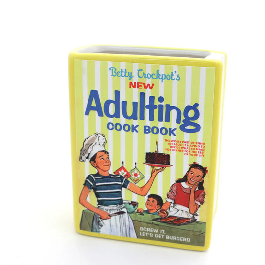 Adulting Cookbook Book Vase