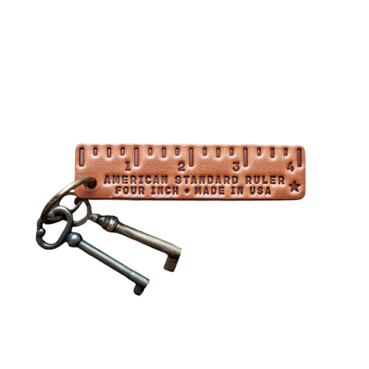 American Standard Ruler Leather Keychain