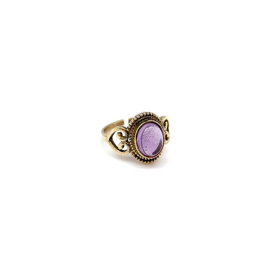 Gold ring with Semiprecious Stones- Amethyst