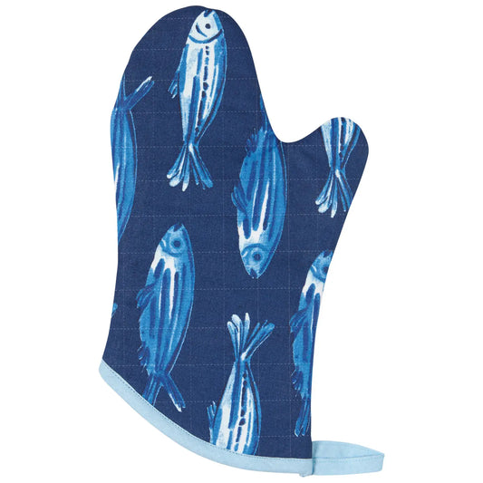 Blue Fish Oven Mitt