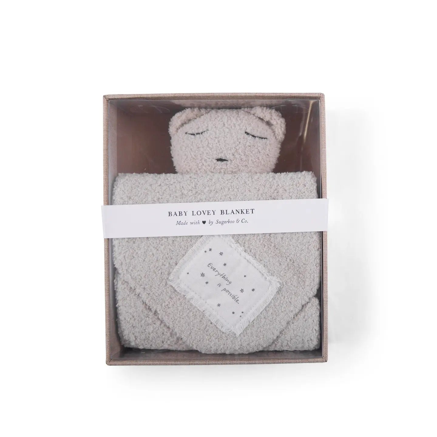 Baby Lovey Blanket- White Bear