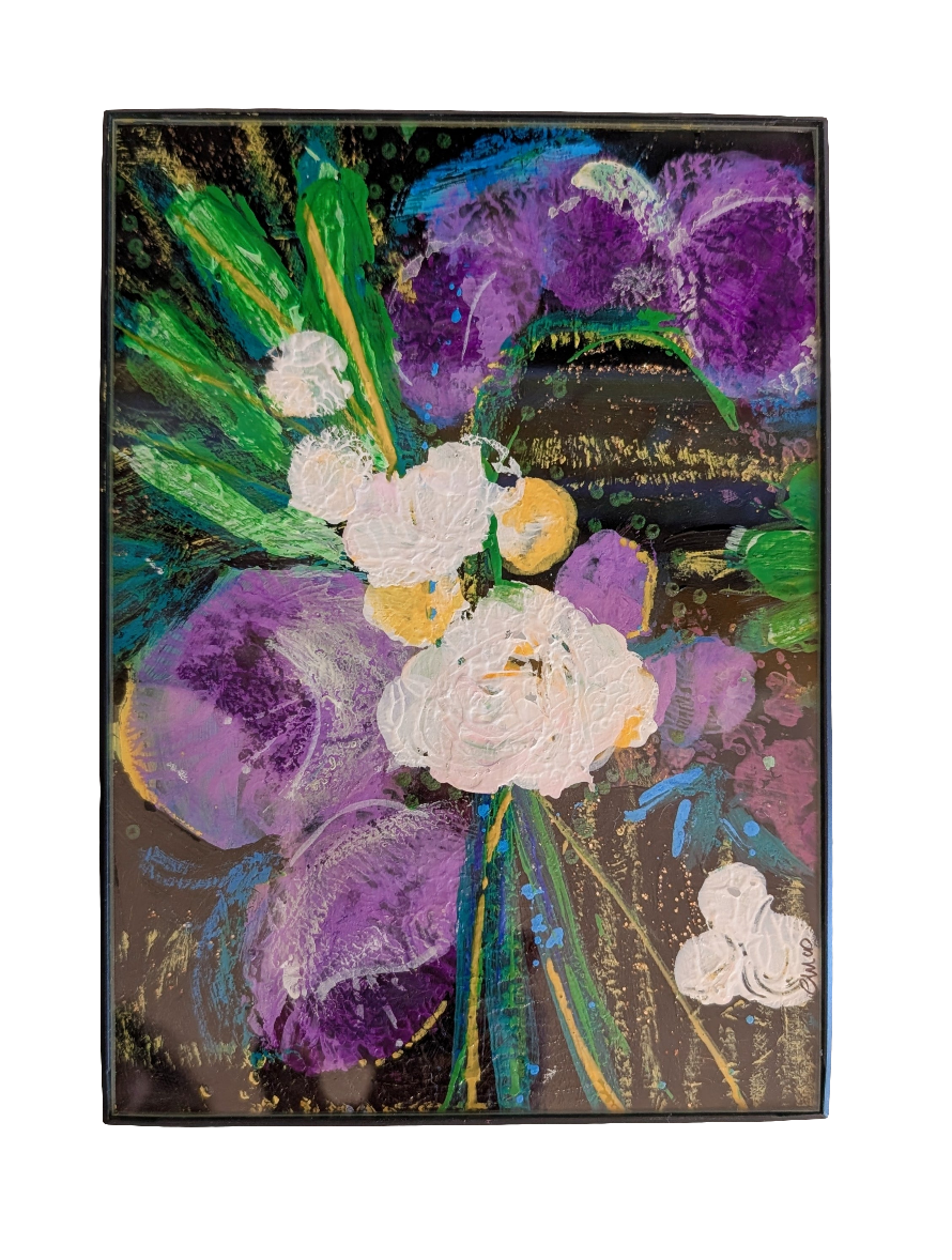 Purple Orchid on Black Original Artwork by E.McD (Copy)