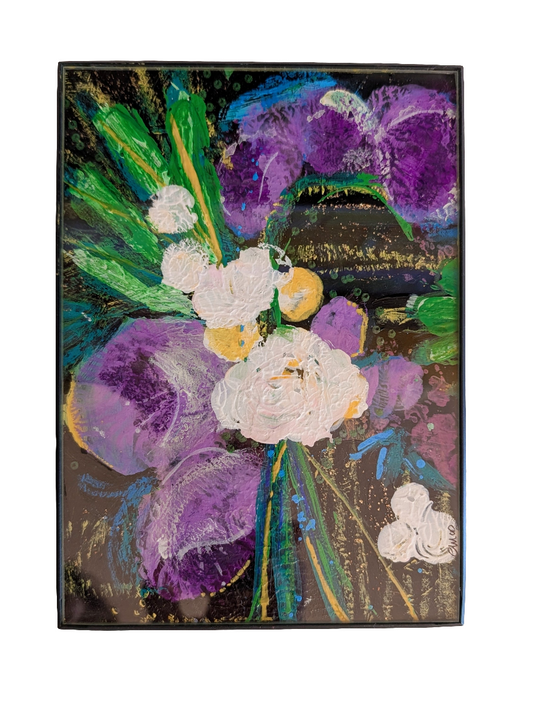 Purple Orchid on Black Original Artwork by E.McD (Copy)