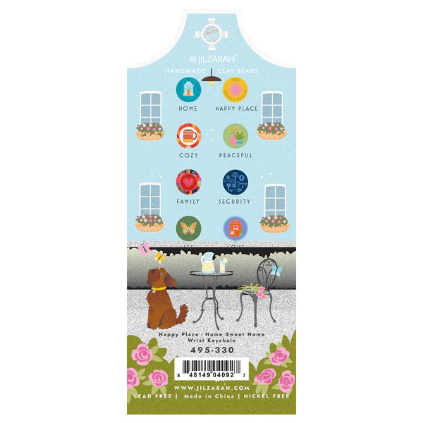 Happy Place Home Sweet Home Keychain Bracelet