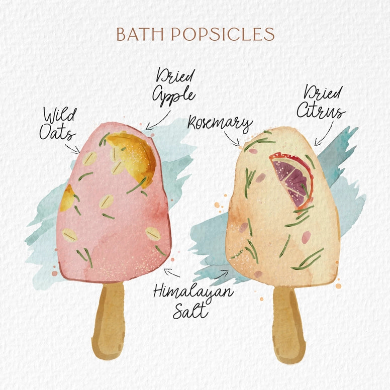 Botanical Bath Clay Pops with Dried Fruit and Epsom Salt (choose citrus or fruity)