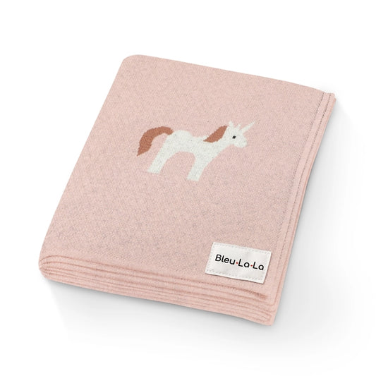 100% Luxury Cotton Swaddle Receiving Baby Blanket - Unicorn Pink