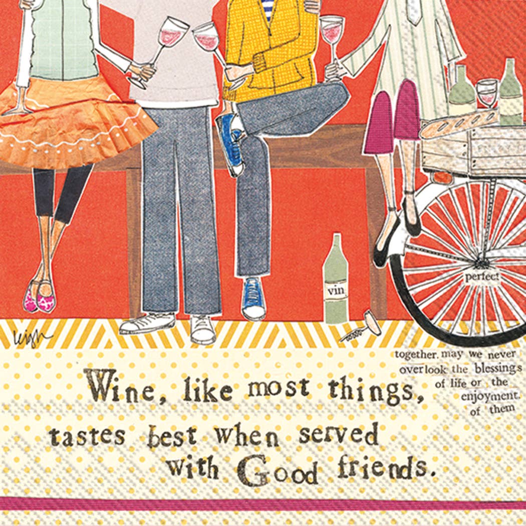 Paper Cocktail Napkins- Wine With Friends