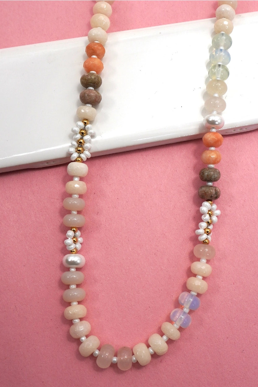 Natural Agate Candy Bead Necklace