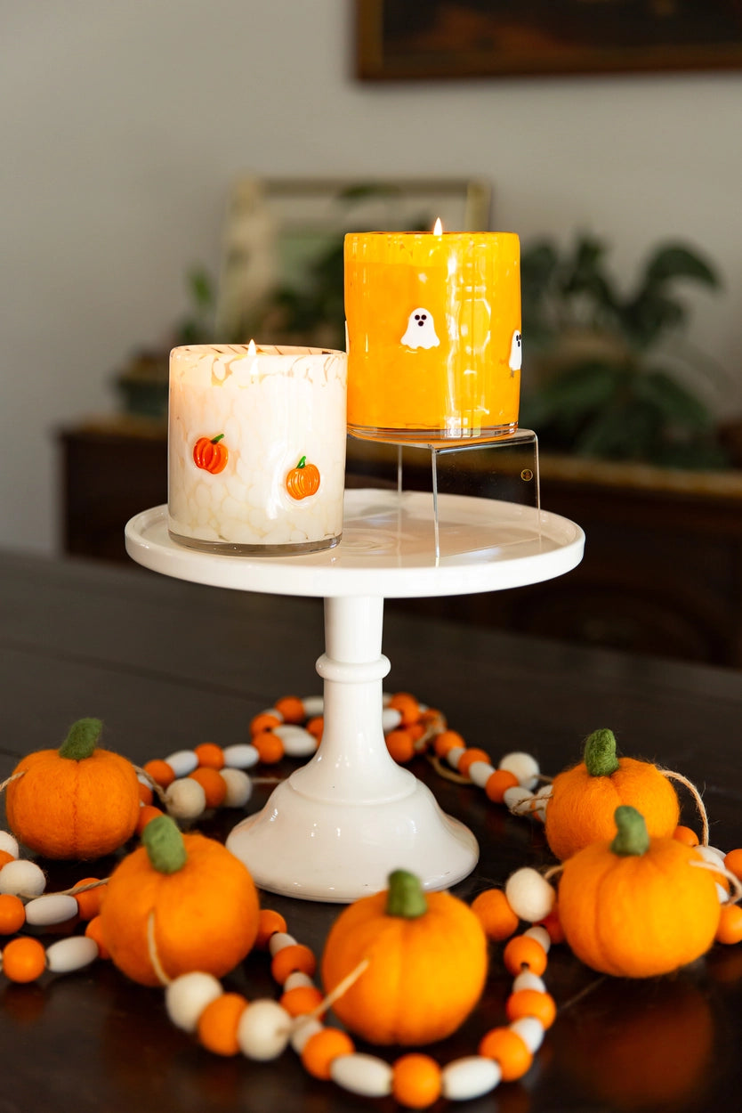 Pumpkin Patch Icon Glass Candle
