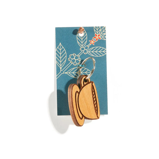 Wooden Cappucino Keychain