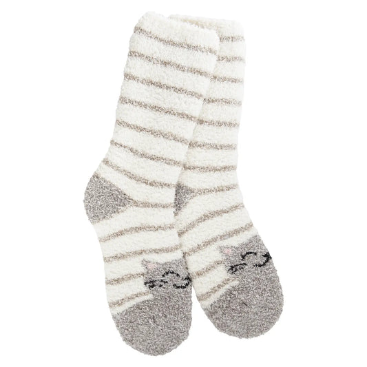 World's Softest Socks- Fireside Cat Stripe