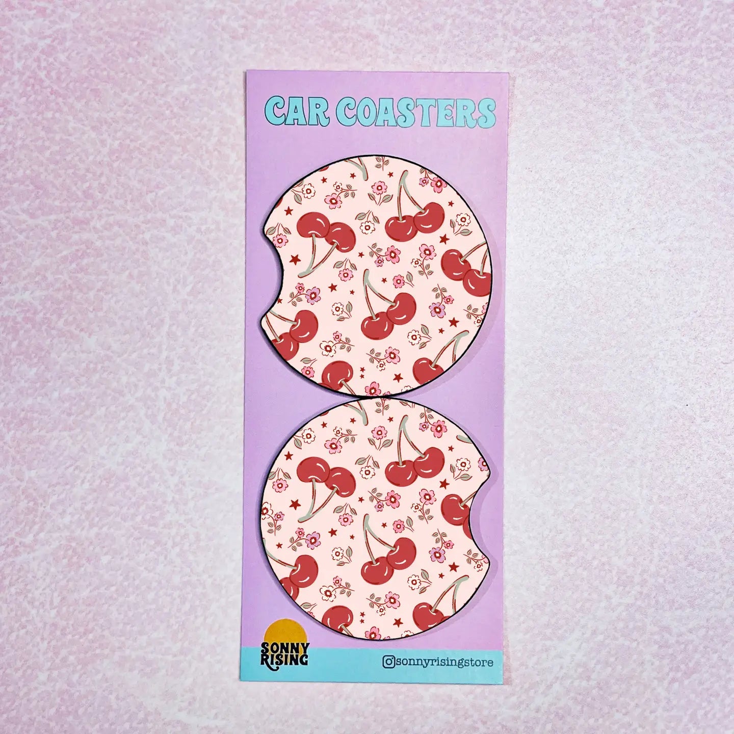 Car Coasters- Cherry Floral